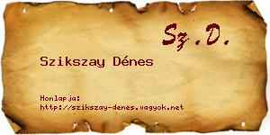 Szikszay Dénes névjegykártya